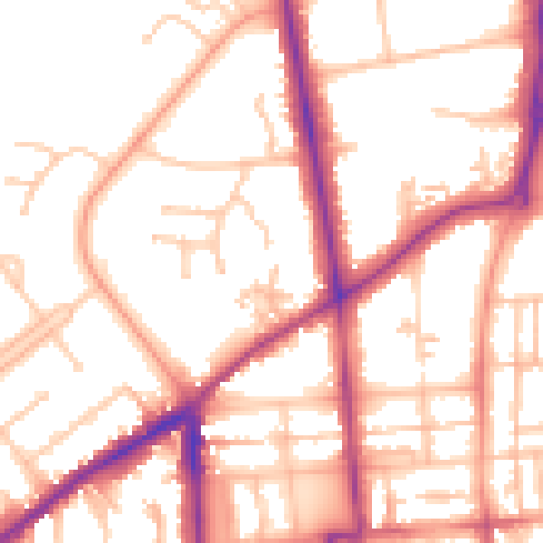 Daytime road noise heatmap for CV32 5FQ