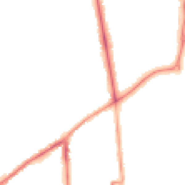 Night-time road noise heatmap for CV32 5FQ