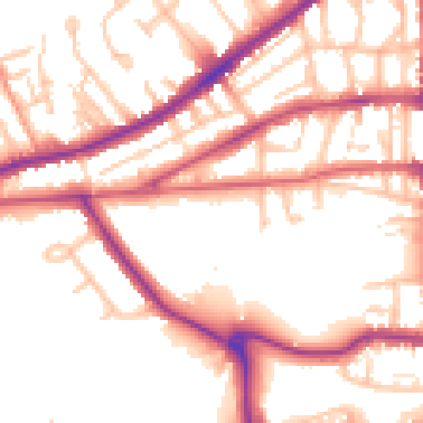 Daytime road noise heatmap for CV32 5JH