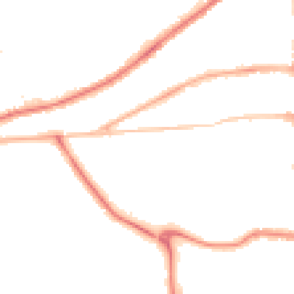 Night-time road noise heatmap for CV32 5JH