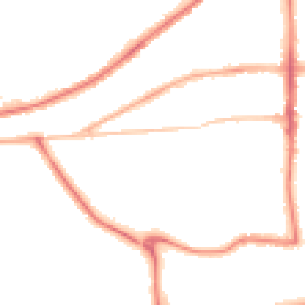 Night-time road noise heatmap for CV32 5JL