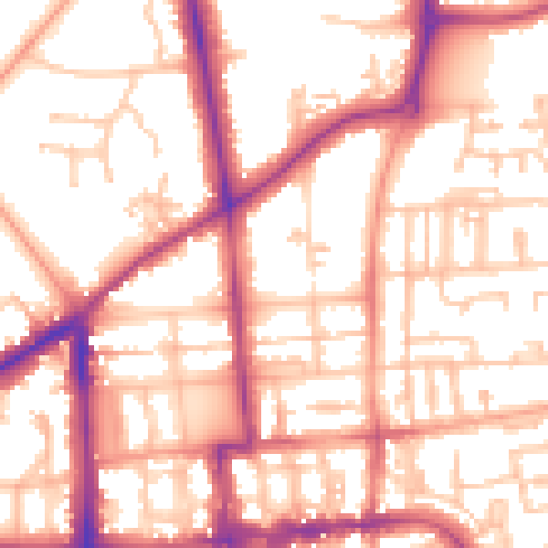 Daytime road noise heatmap for CV32 5RZ