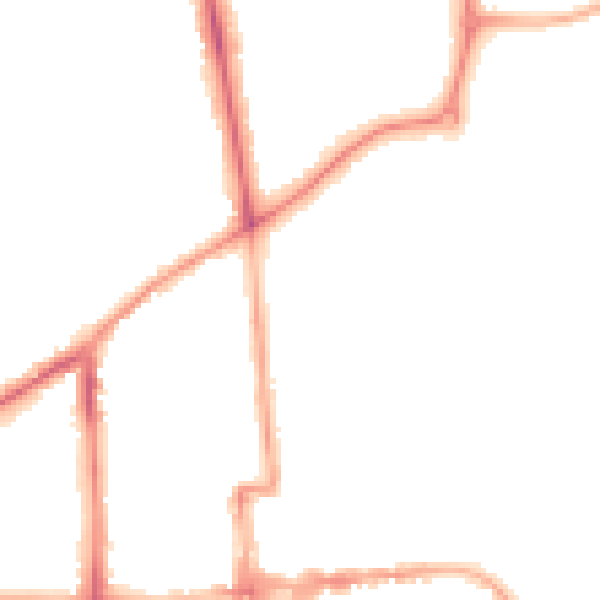 Night-time road noise heatmap for CV32 5RZ