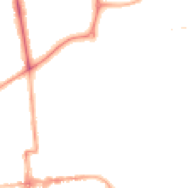 Night-time road noise heatmap for CV32 5XQ