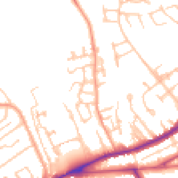 Daytime road noise heatmap for CV32 6BJ