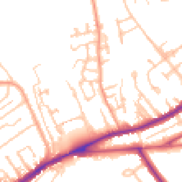Daytime road noise heatmap for CV32 6BQ