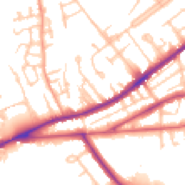 Daytime road noise heatmap for CV32 6EF