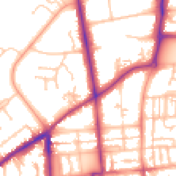 Daytime road noise heatmap for CV32 6JD