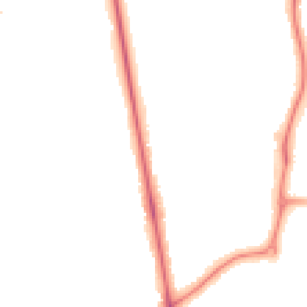 Night-time road noise heatmap for CV32 6JW