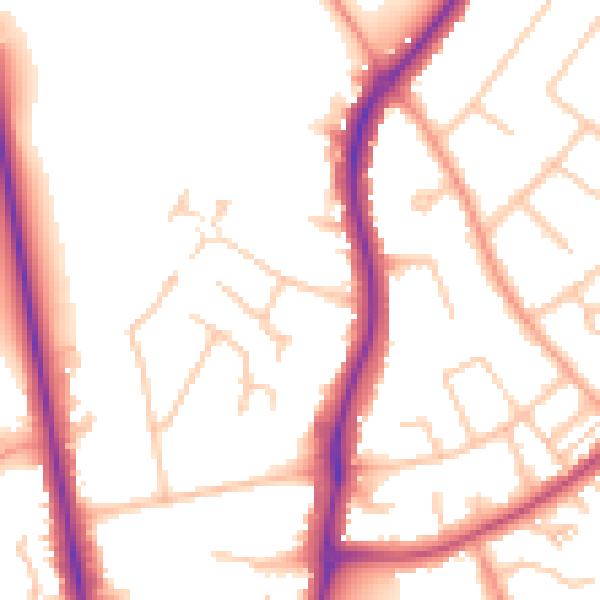 Daytime road noise heatmap for CV32 6LU