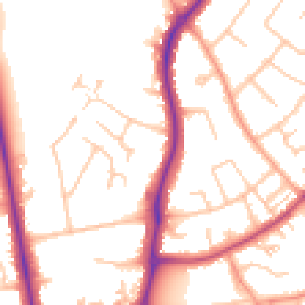 Daytime road noise heatmap for CV32 6LX