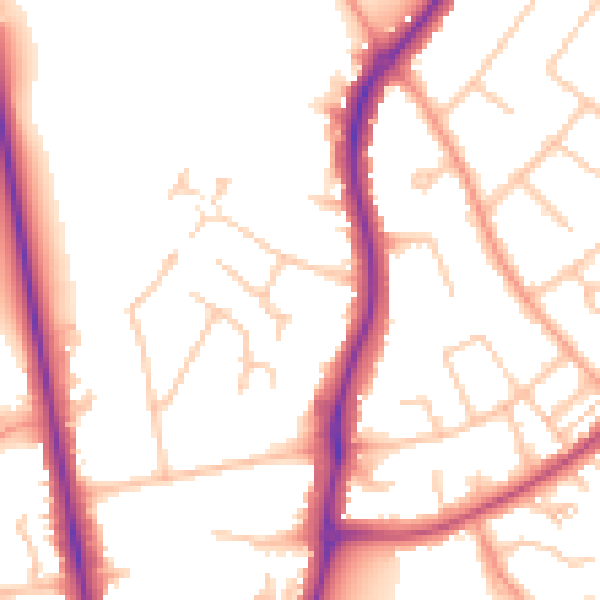 Daytime road noise heatmap for CV32 6NU