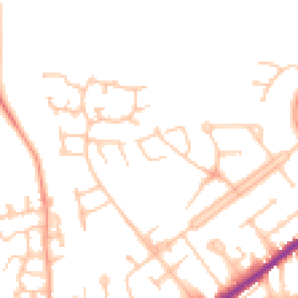 Daytime road noise heatmap for CV32 6NZ