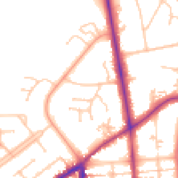 Daytime road noise heatmap for CV32 6PY