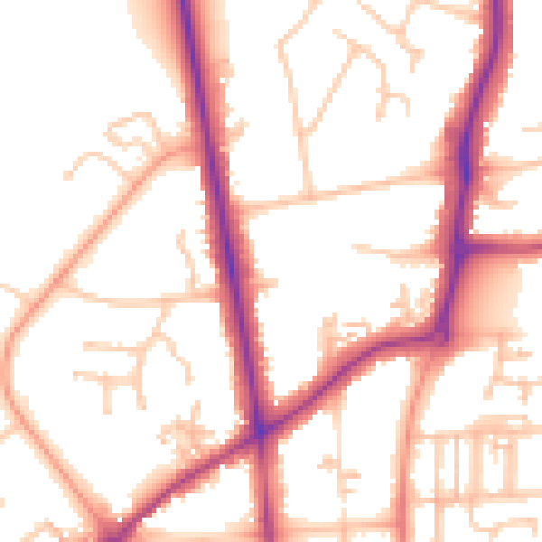 Daytime road noise heatmap for CV32 6QB