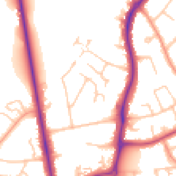 Daytime road noise heatmap for CV32 6QD