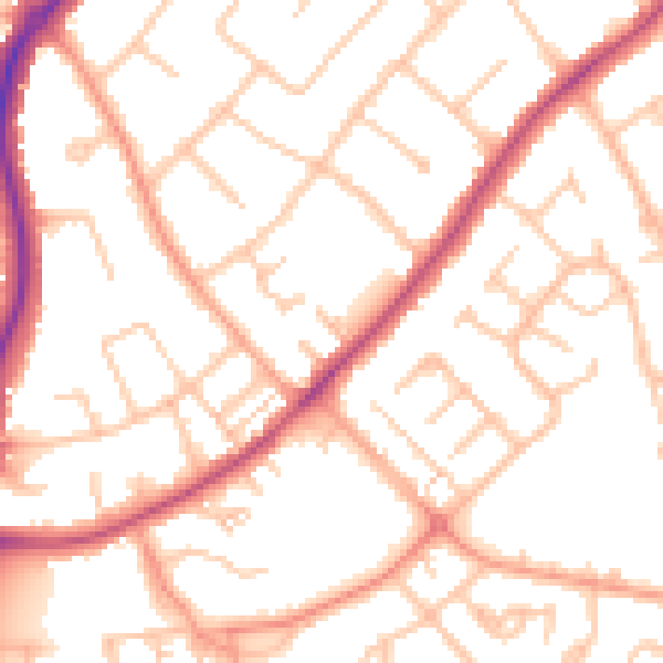 Daytime road noise heatmap for CV32 7BF