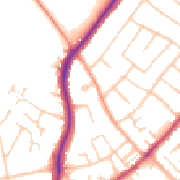 Daytime road noise heatmap for CV32 7DD
