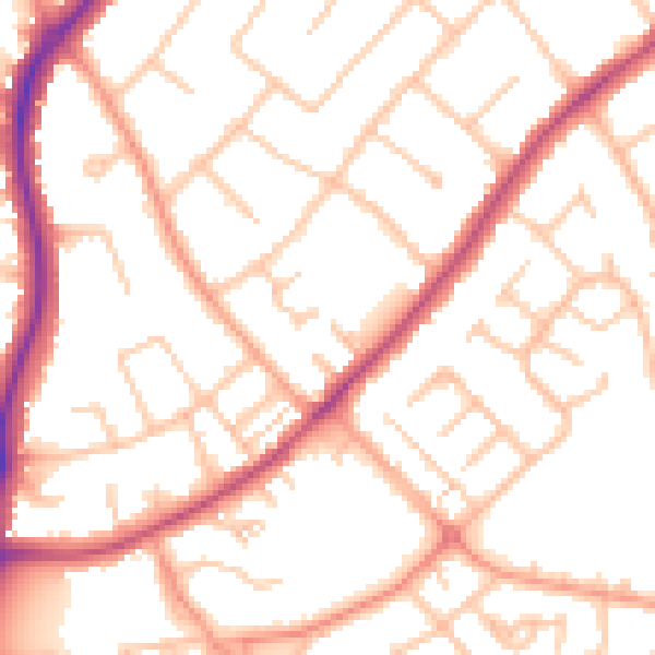 Daytime road noise heatmap for CV32 7DU