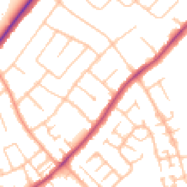 Daytime road noise heatmap for CV32 7EL