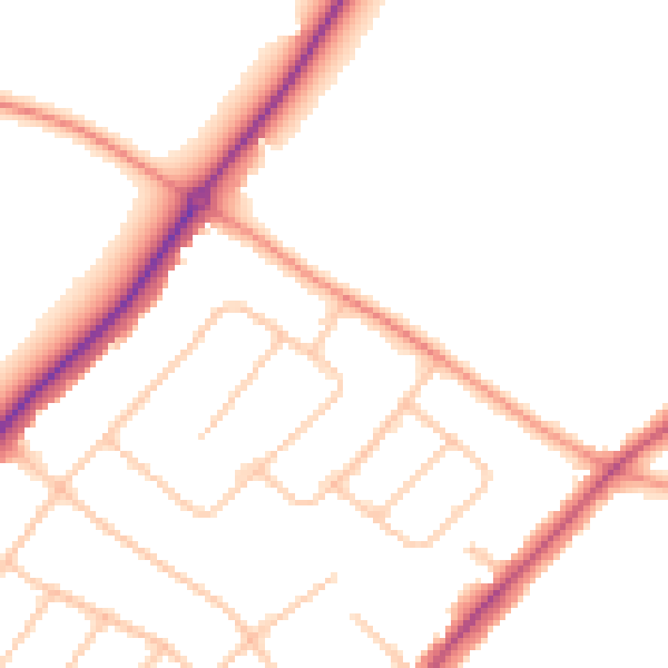Daytime road noise heatmap for CV32 7HU