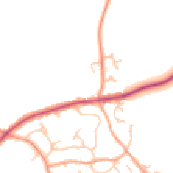 Daytime road noise heatmap for CV32 7JP