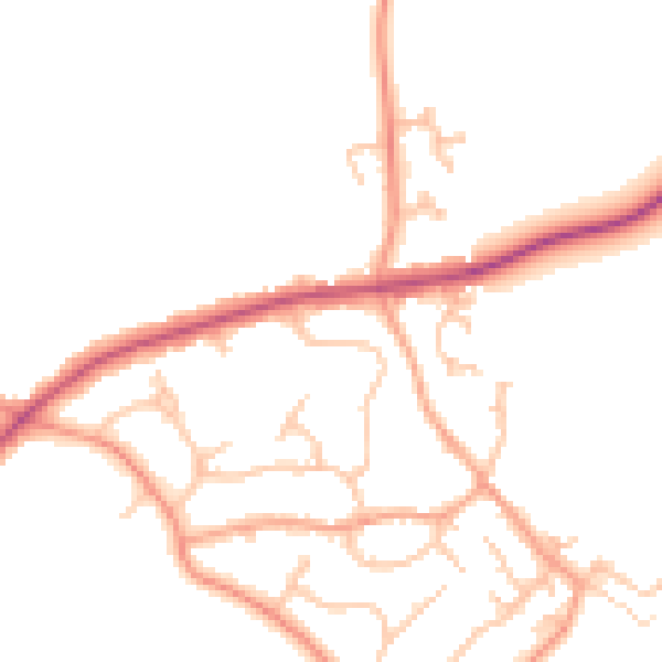 Daytime road noise heatmap for CV32 7JR