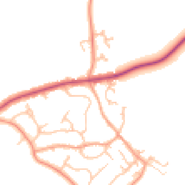 Daytime road noise heatmap for CV32 7JT