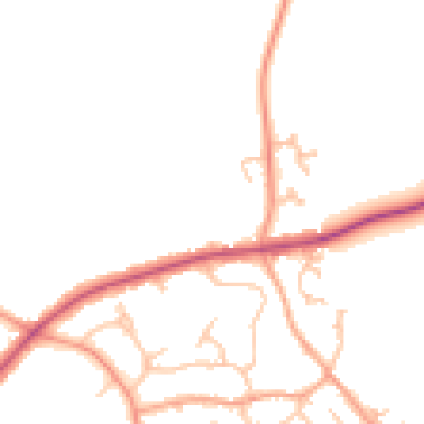 Daytime road noise heatmap for CV32 7JW