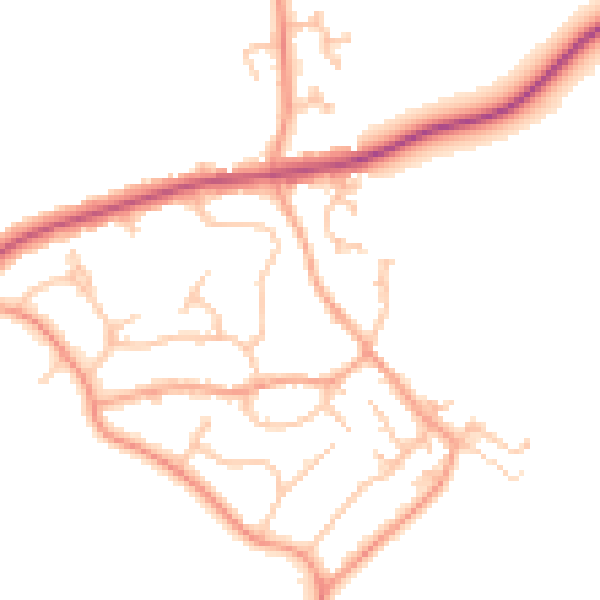 Daytime road noise heatmap for CV32 7JX
