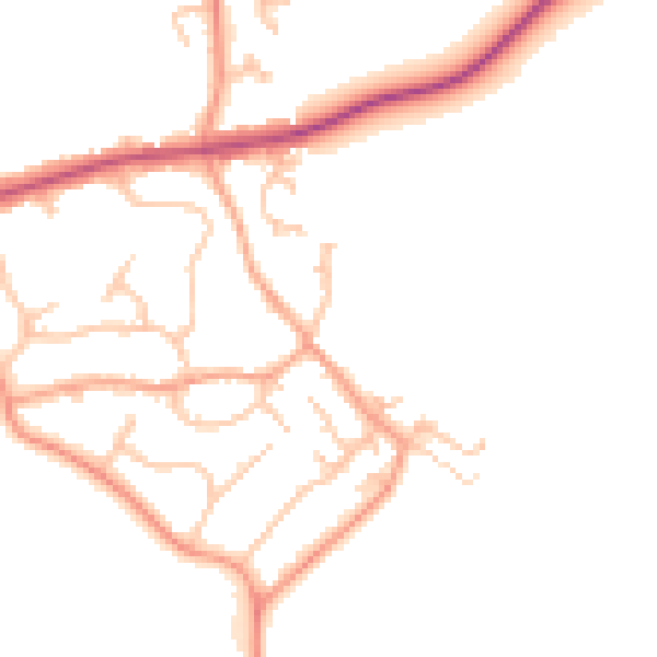 Daytime road noise heatmap for CV32 7JY