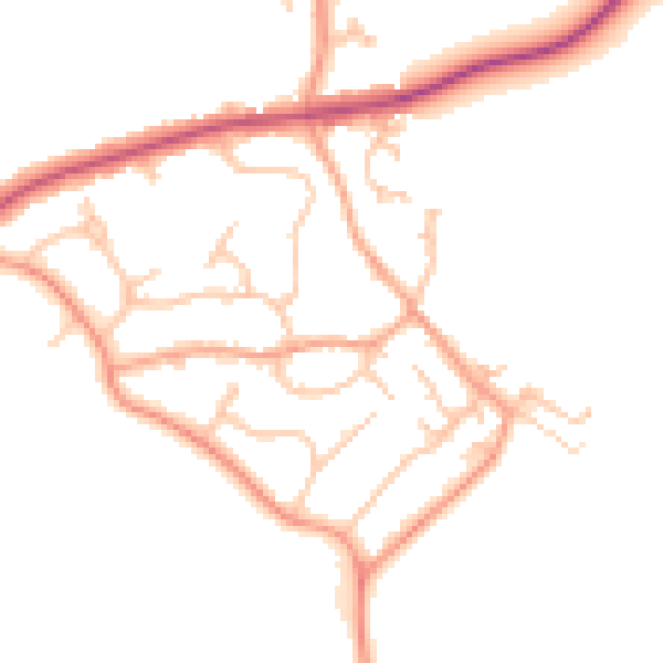 Daytime road noise heatmap for CV32 7LY