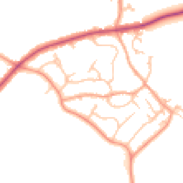 Daytime road noise heatmap for CV32 7NB