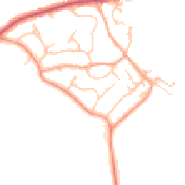 Daytime road noise heatmap for CV32 7NE