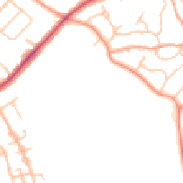 Daytime road noise heatmap for CV32 7NJ
