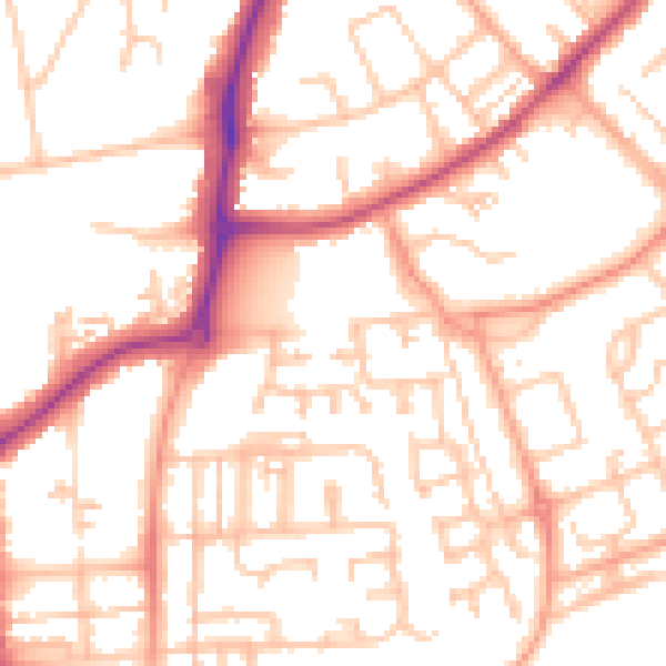 Daytime road noise heatmap for CV32 7NP