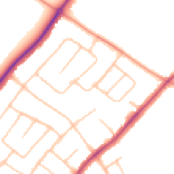 Daytime road noise heatmap for CV32 7TA
