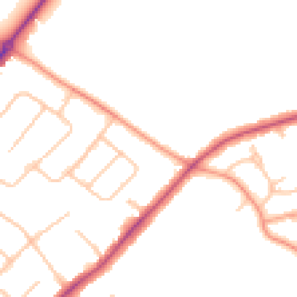Daytime road noise heatmap for CV32 7TN