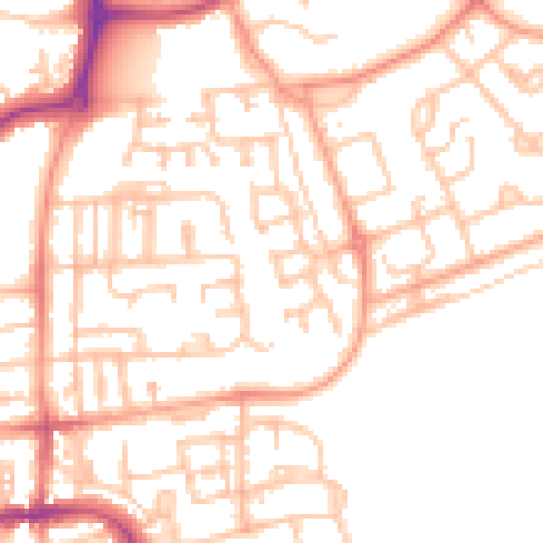 Daytime road noise heatmap for CV32 7UW