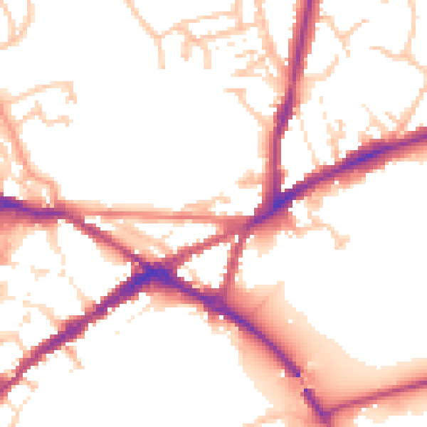 Daytime road noise heatmap for CV34 4AE
