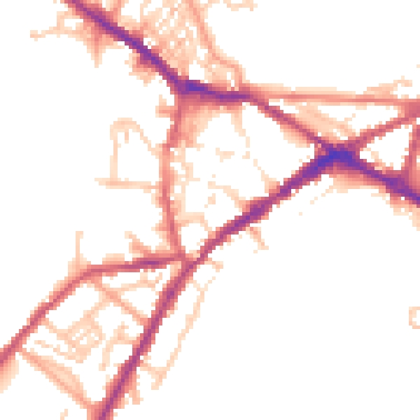 Daytime road noise heatmap for CV34 4BL