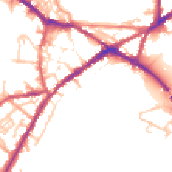 Daytime road noise heatmap for CV34 4BU