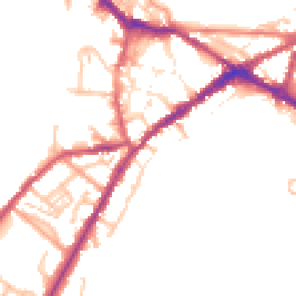 Daytime road noise heatmap for CV34 4BX
