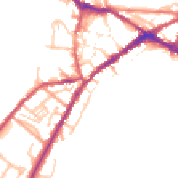 Daytime road noise heatmap for CV34 4DA