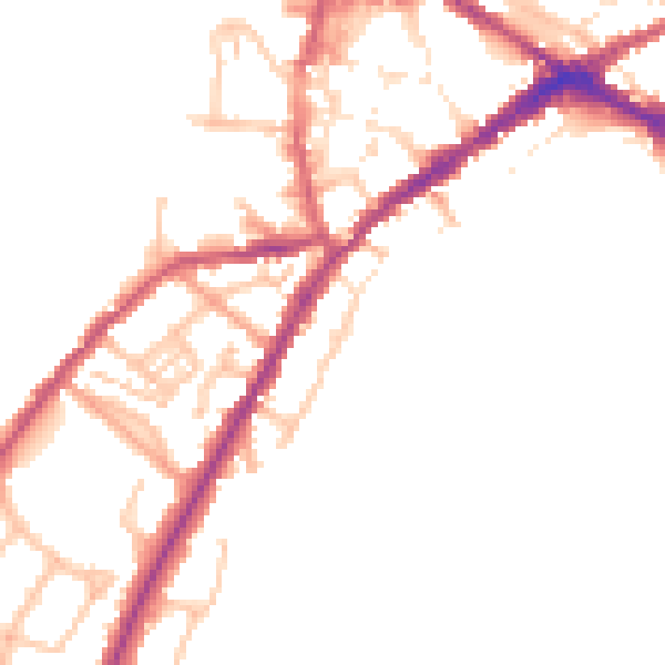 Daytime road noise heatmap for CV34 4DB