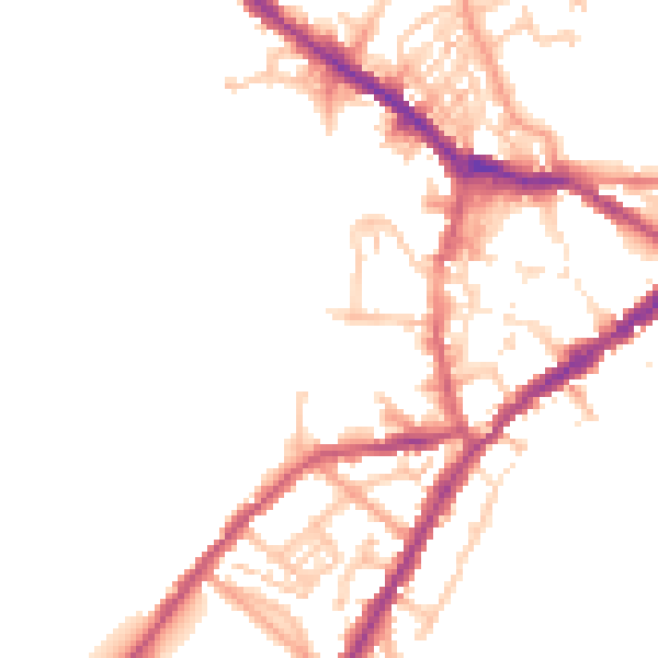 Daytime road noise heatmap for CV34 4DX