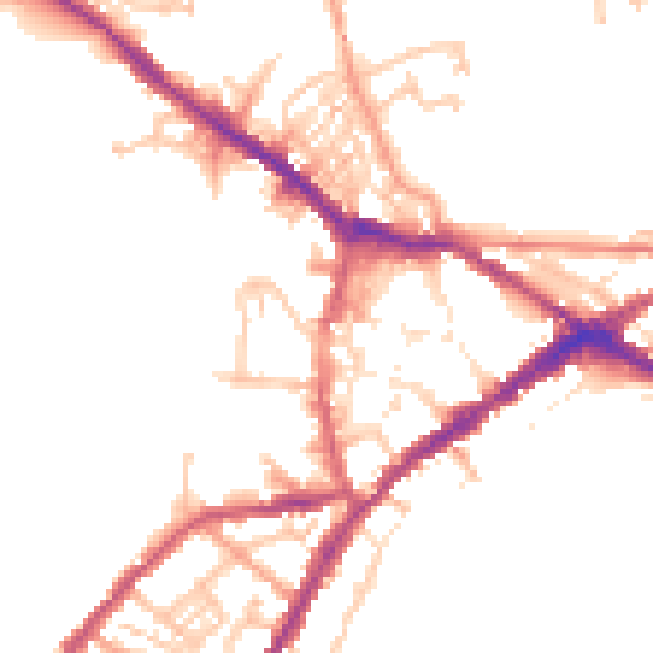 Daytime road noise heatmap for CV34 4DY