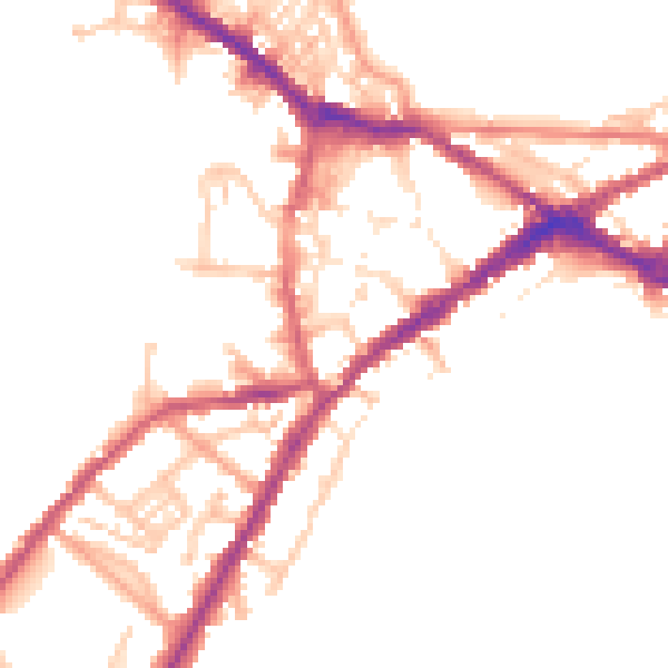 Daytime road noise heatmap for CV34 4EA