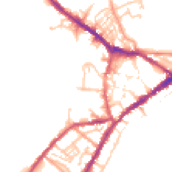 Daytime road noise heatmap for CV34 4EE