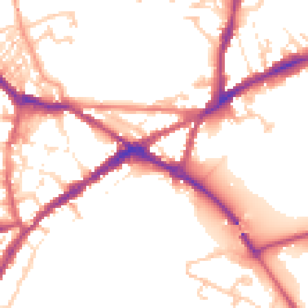 Daytime road noise heatmap for CV34 4EX